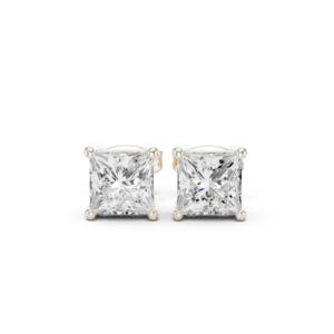 Classic Princess Solitaire Stud Earrings