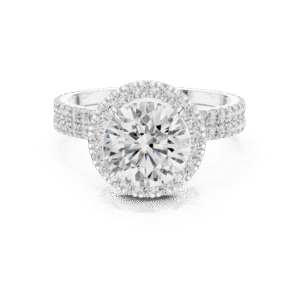 Golden Nova Halo Solitaire Ring