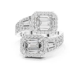 Twin Zenith Emerald Solitaire Ring